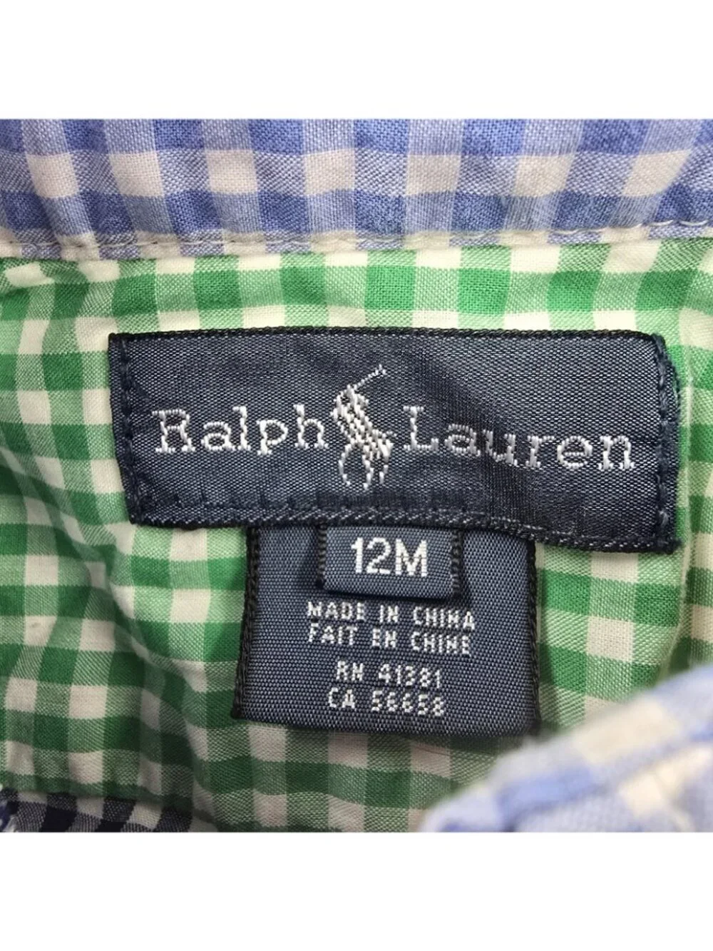 Ralph Lauren Long Sleeve Button Up Shirt Baby Boy Size 12 Month Multicolor Check